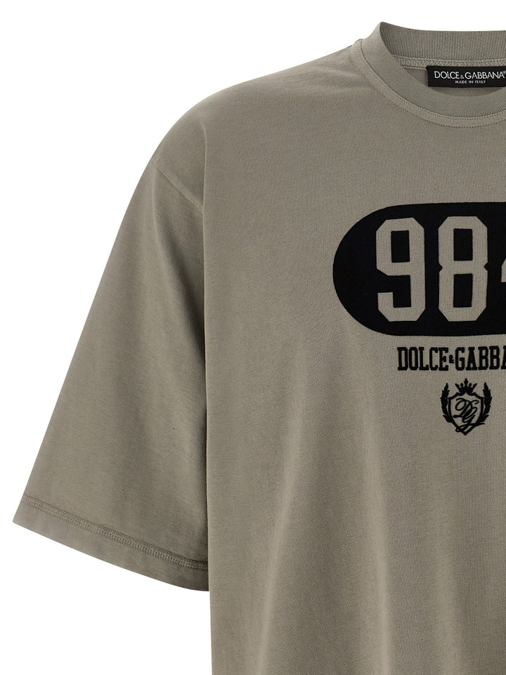 Dolce & Gabbana Flocked Print T-shirt - Gray | c345fbfee36d242ff3a04a3a759fa0c6bf86a272