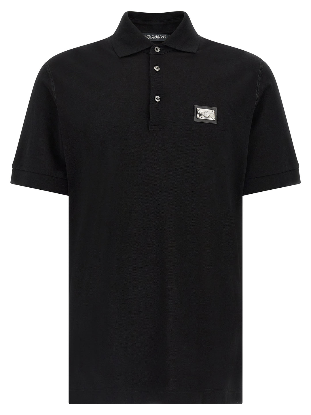 Dolce & Gabbana Logo Plate  Shirt Polo - Black | 3d329c55150c8e032a2077389c2e4ffe2355c581