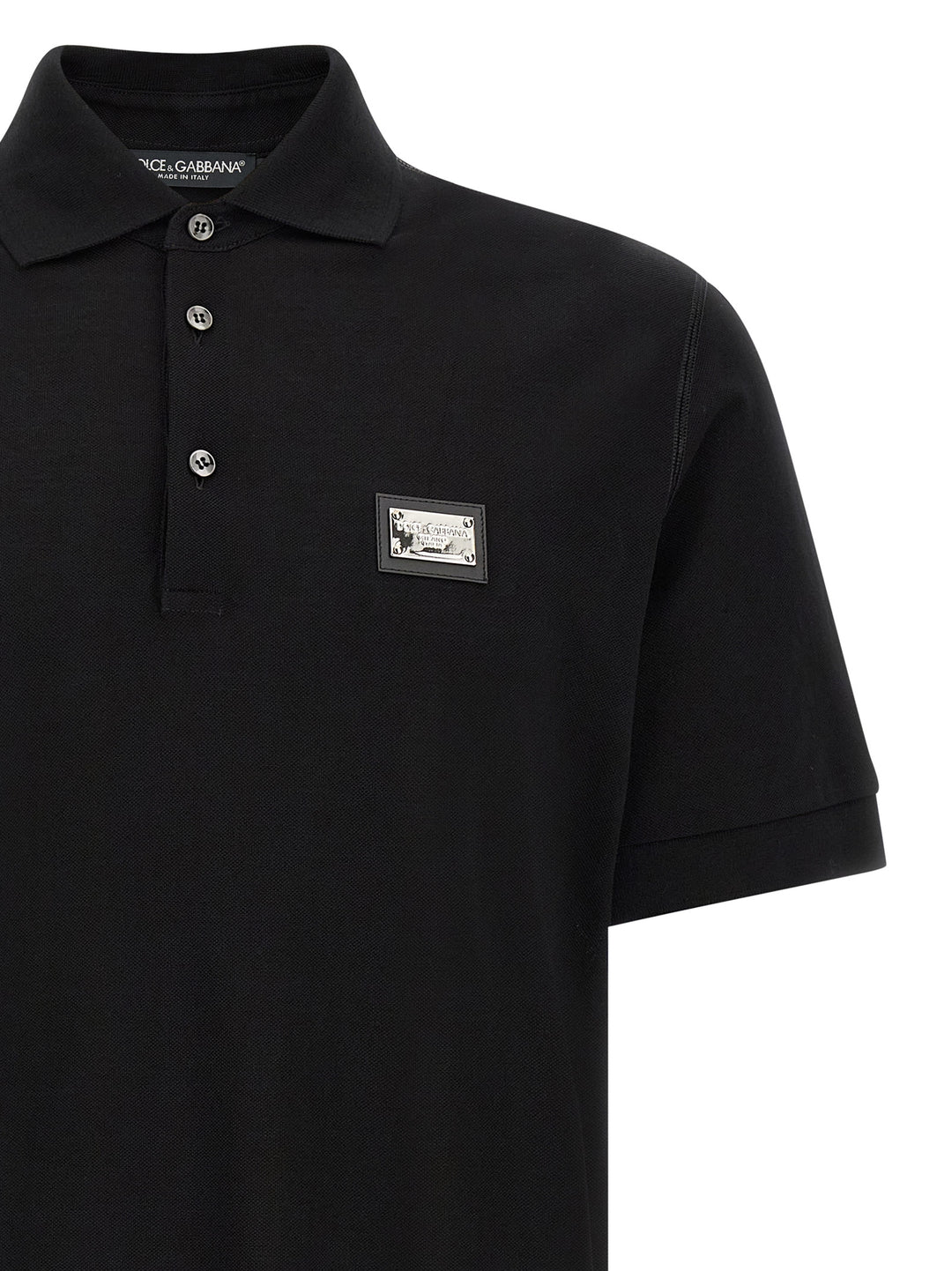 Dolce & Gabbana Logo Plate  Shirt Polo - Black | abf0f3cc9c9c1ff75c37b4027b2441966cd113bf