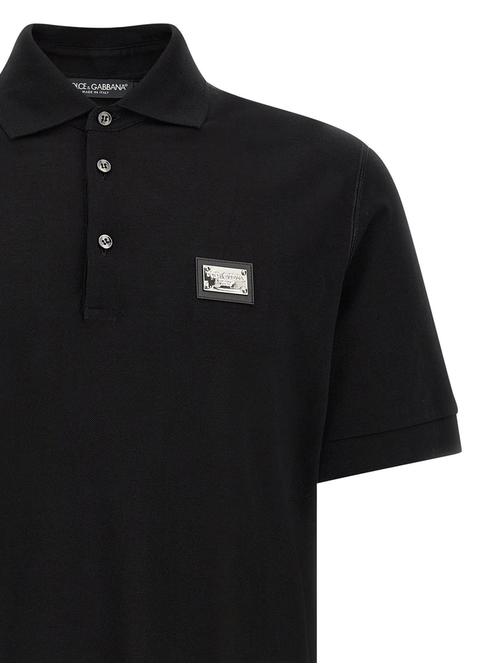 Dolce & Gabbana Logo Plate  Shirt Polo - Black | abf0f3cc9c9c1ff75c37b4027b2441966cd113bf