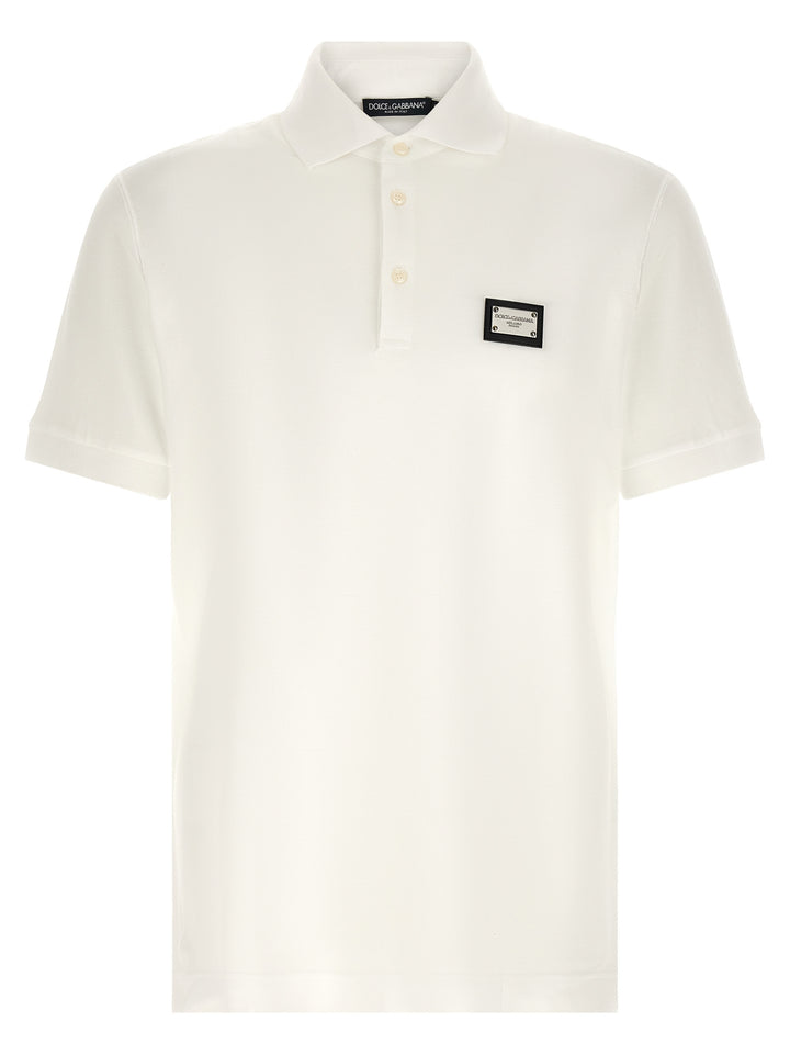 Dolce & Gabbana Logo Plate  Shirt Polo - White | 32b736eb9b94d6fe6e1665de4cc9961523840d4c