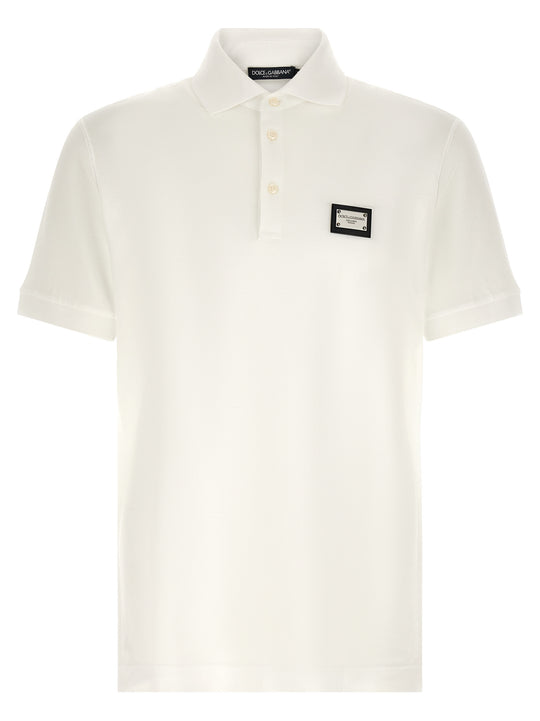 Logo Plate Shirt Polo White