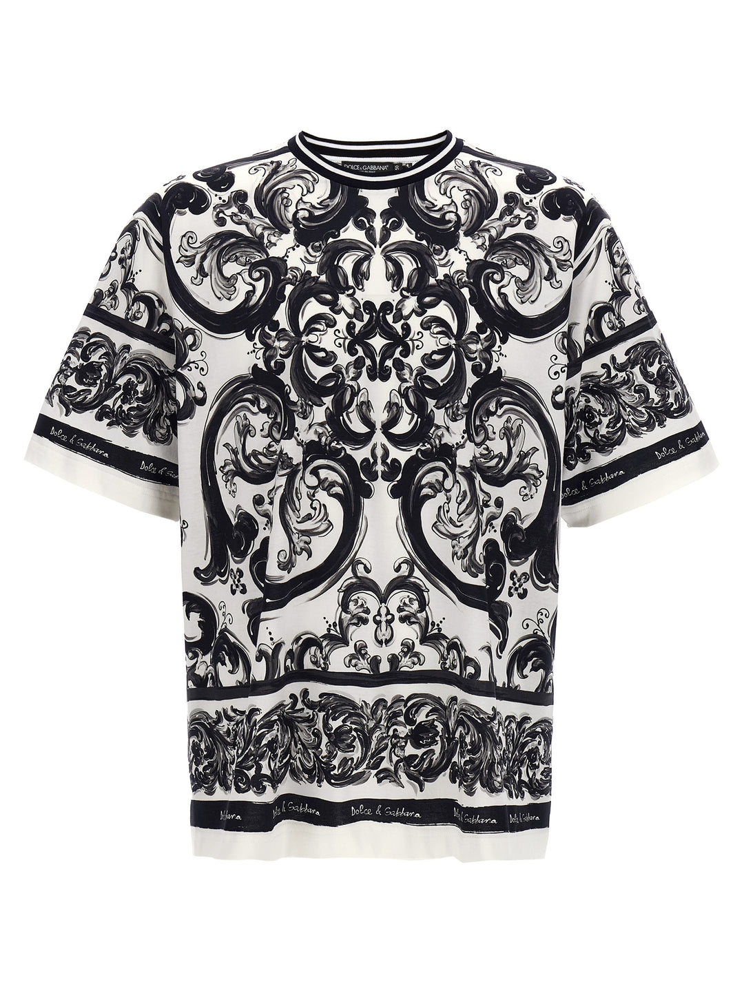Dolce & Gabbana Maiolica T-shirt - White/Black | 28074a4af1fbee7e3b17f83ae9e50ea204d66fa2