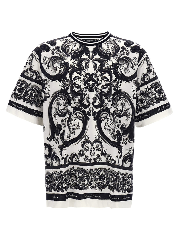 Dolce & Gabbana Maiolica T-shirt - White/Black | 28074a4af1fbee7e3b17f83ae9e50ea204d66fa2