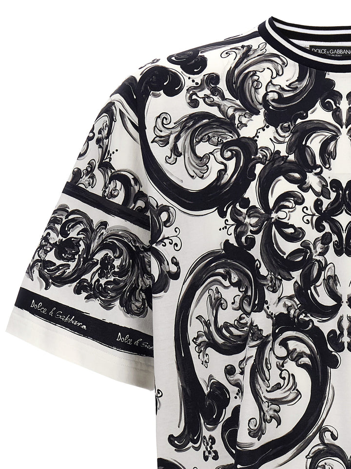 Dolce & Gabbana Maiolica T-shirt - White/Black | cc938d511b1af035b57f319ad61cb1525efa8665