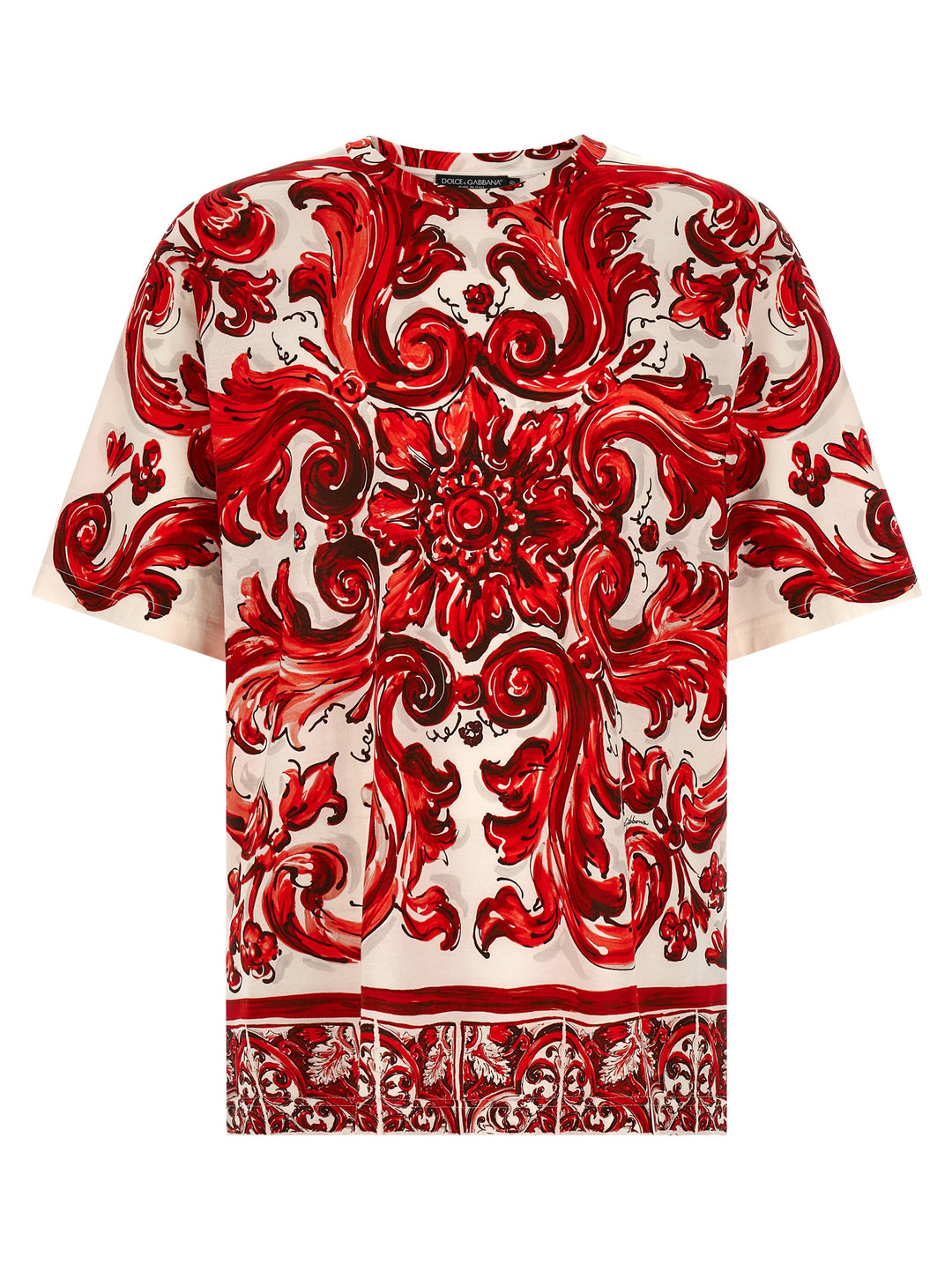 Dolce & Gabbana Maiolica T-shirt - Red | 75a00c929b4a7fbce36a297d511e77e1f0ec1e21