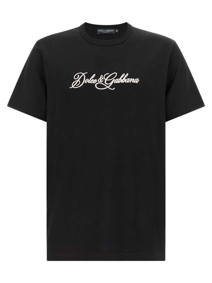 Dolce & Gabbana Logo Embroidery T-shirt - Black | 211d462ea85bdbd28d14a4f2ae086e0576e4cfb4