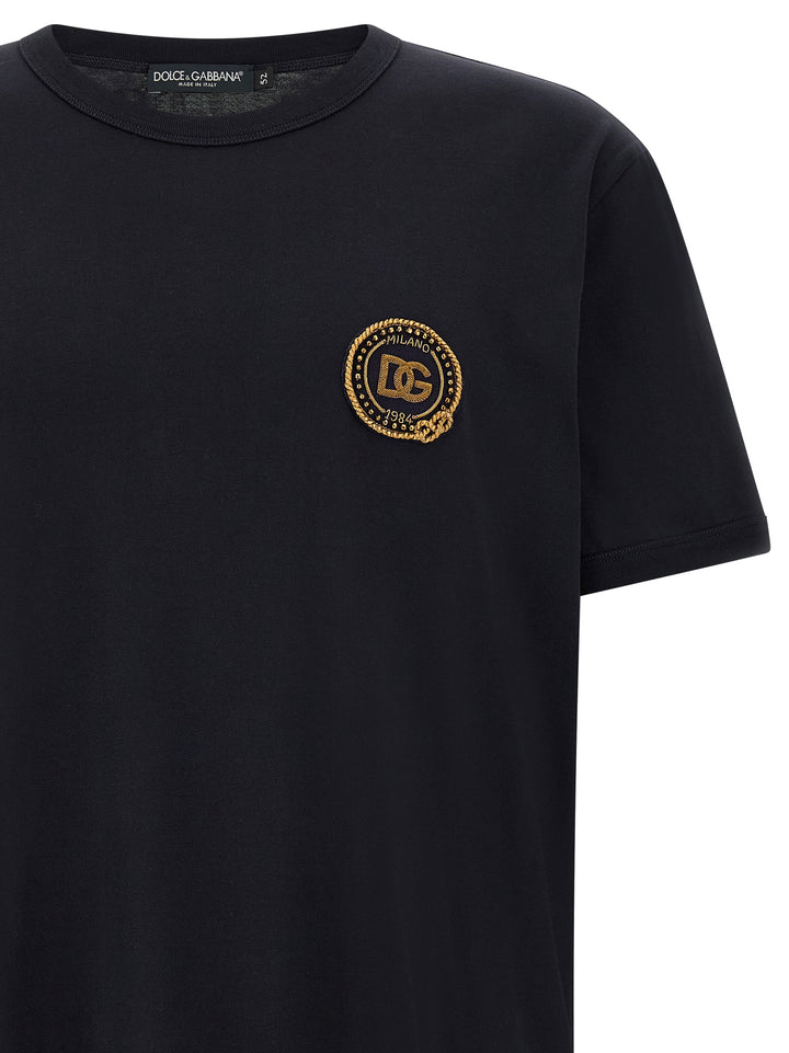Dolce & Gabbana Logo Patch T-shirt - Blue | cf64bc3f461809b421f581c1bf08d478fec479d6