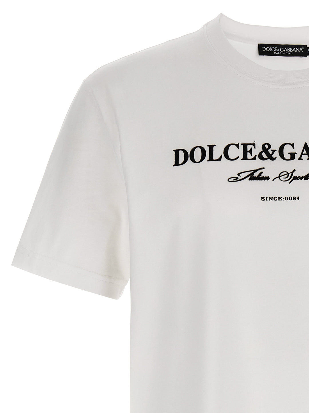 Dolce & Gabbana Flock Print T-shirt - White/Black | 5d2246a61f8662510ee9ba6c7f1c038996bc9df8