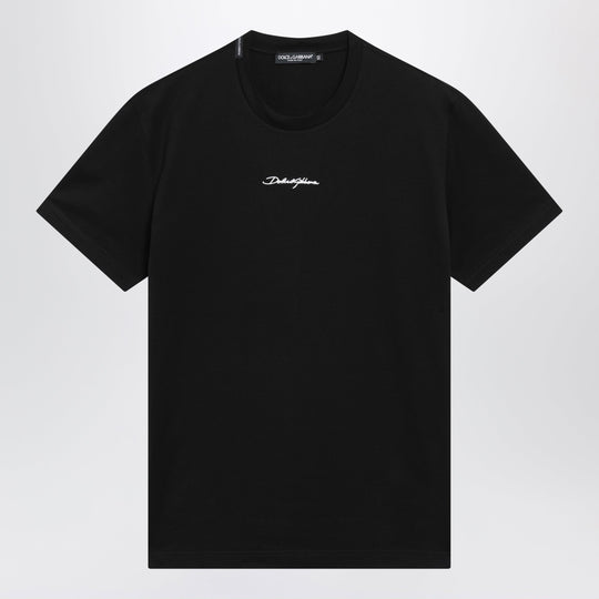 Black Cotton T-Shirt With Logo