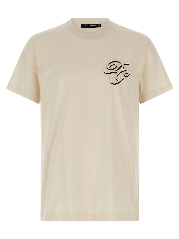 Dolce & Gabbana Double Embroidery T-shirt - Beige | b11c2d179224f6a85fba39f5d2c2eb51087e1052