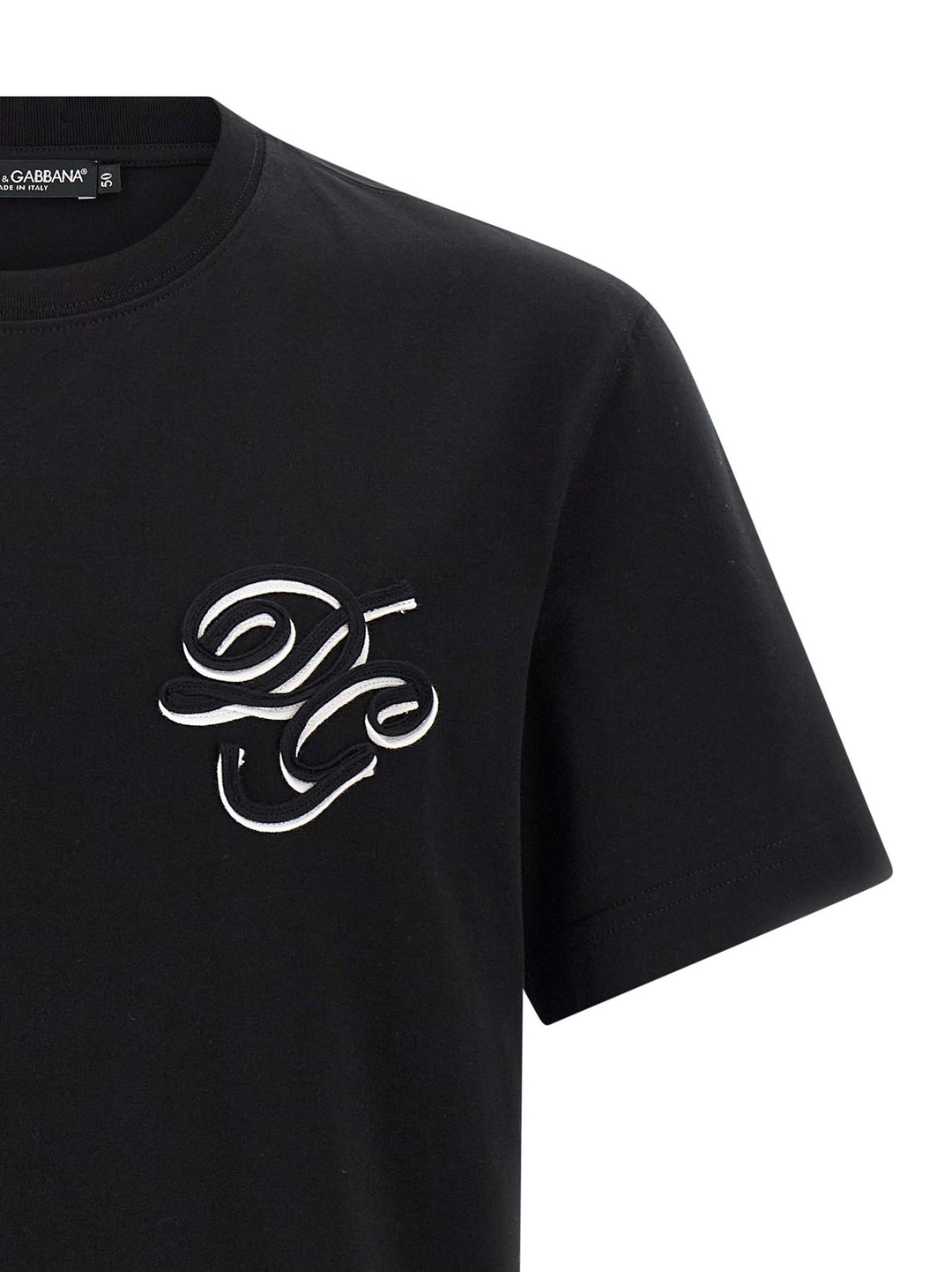 Dolce & Gabbana Double Embroidery T-shirt - Black | 27bdeee7a3c5ac6c871a254009e52212af3ae486