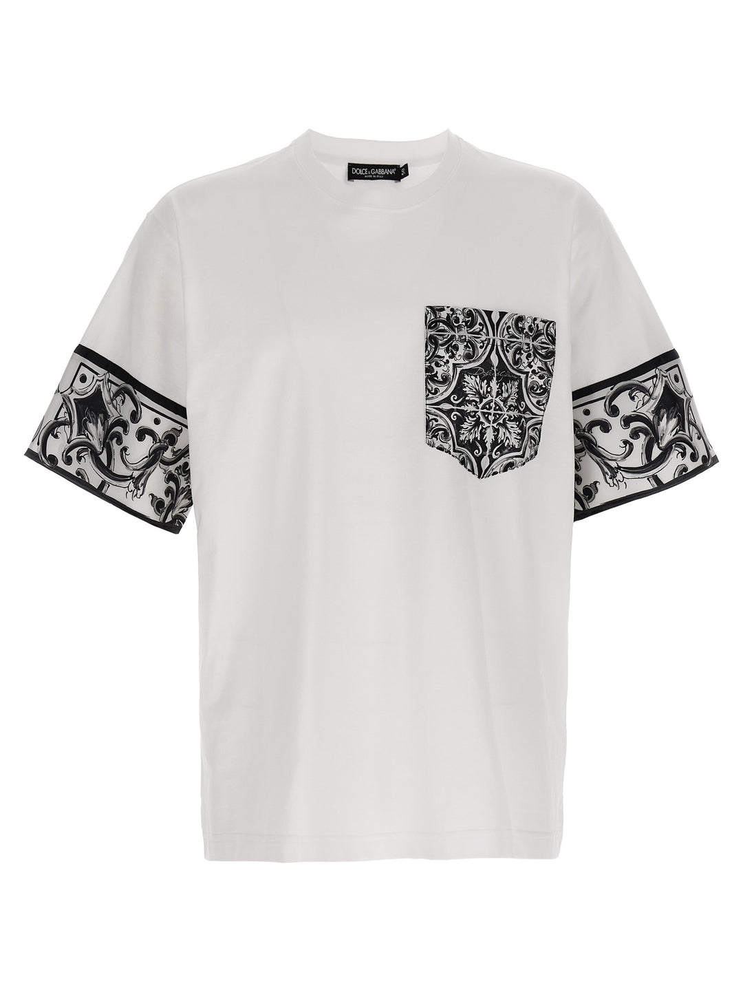 Dolce & Gabbana Maiolica T-shirt - White/Black | 13477cf3732dd1b0e93fe772234be6f6205dcdc5