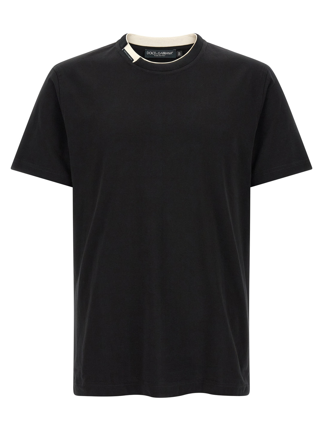 Dolce & Gabbana Double-Layer Collar T-shirt - Black | 4ac01b74aae86dbdff9aa7d862e897f5a1f55363