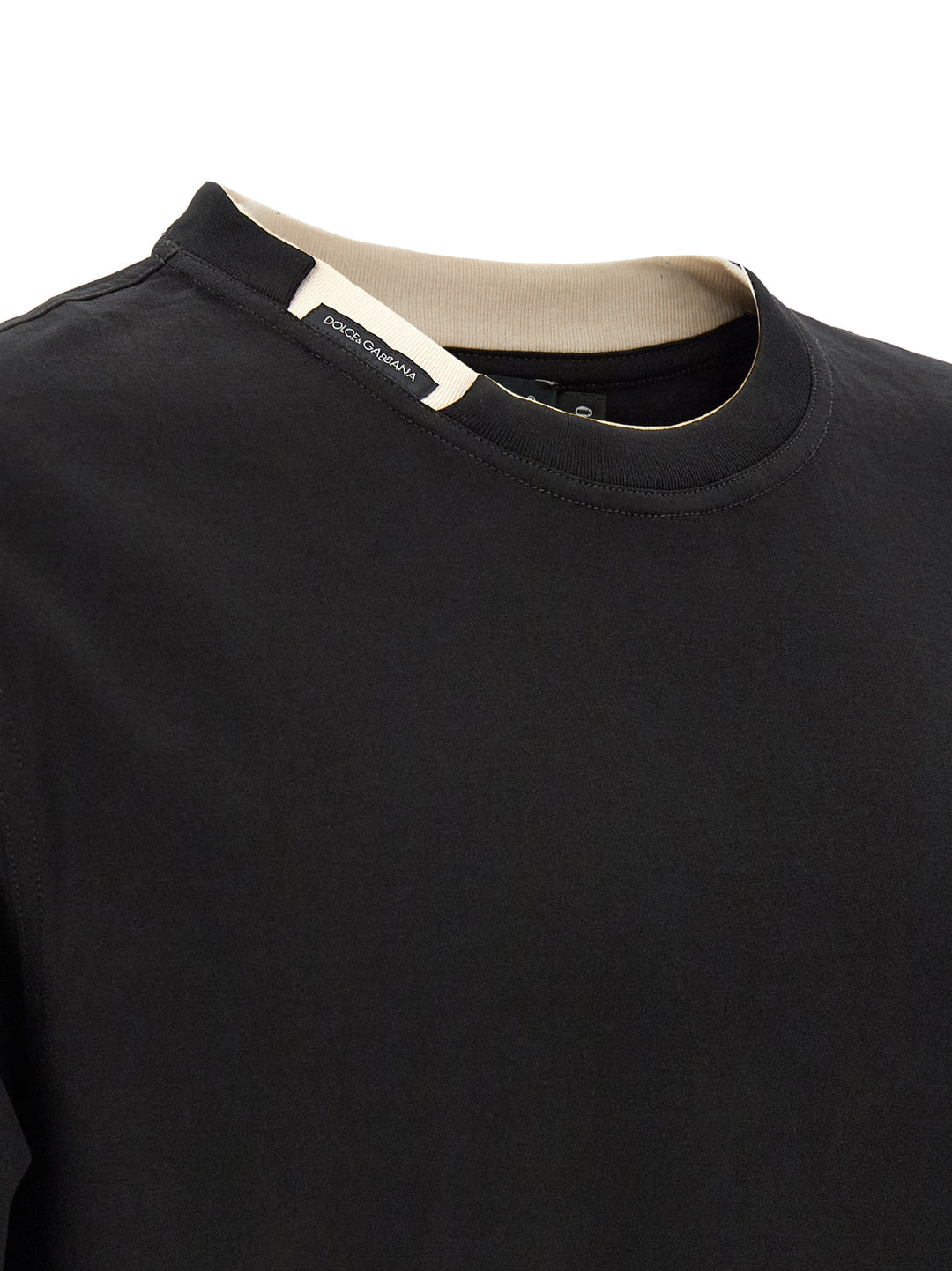 Dolce & Gabbana Double-Layer Collar T-shirt - Black | 44cfd21bea214bca7f449c5e261681ea8fe6a373