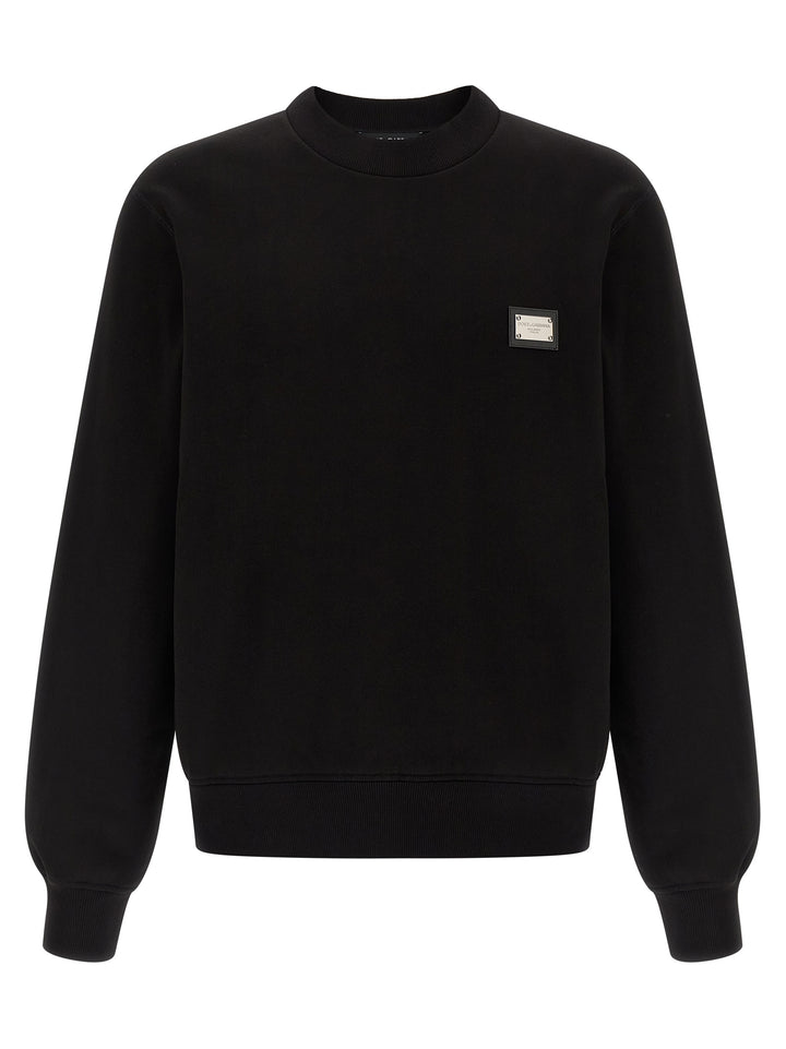 Dolce & Gabbana Logo Plate Sweatshirt - Black | b5b768f1ea25f3a9b537f51ec687873f23458a0e