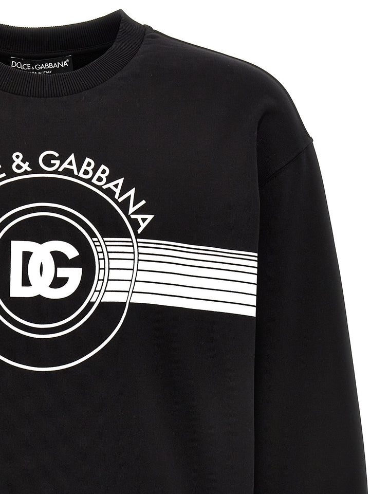 Dolce & Gabbana Logo Print Sweatshirt - White/Black | 6b2622ba1601cf40ab564cdf36c6e2232c0921db