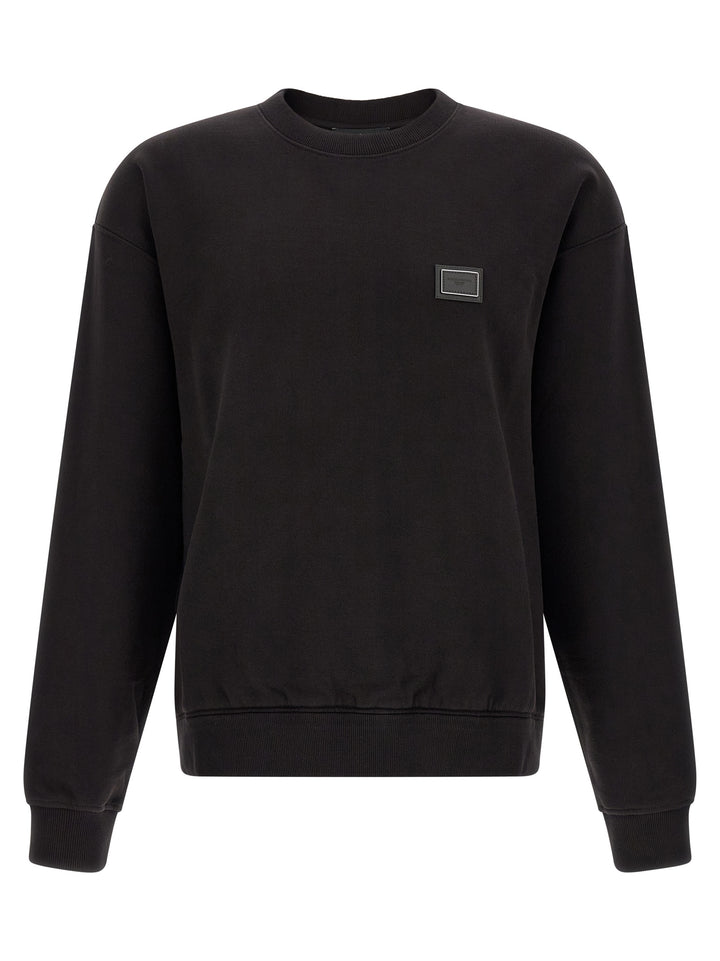 Dolce & Gabbana Logo Plaque Sweatshirt - Black | ad3134dc0ff29a7d7bdd50aa257f53bcfe3cdd67