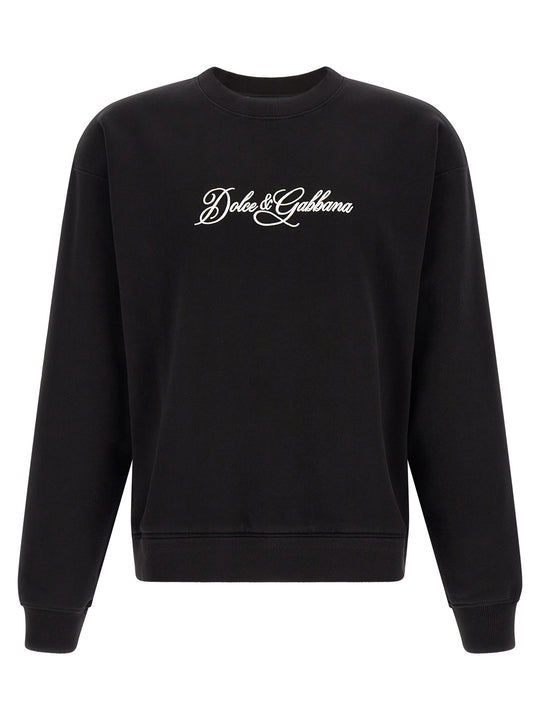 Logo Embroidery Sweatshirt Black