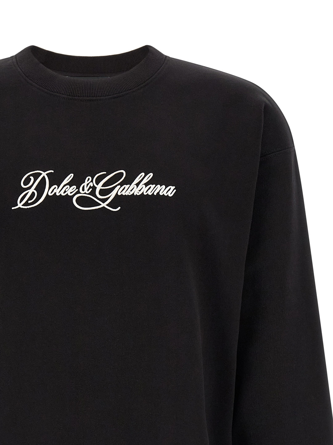 Dolce & Gabbana Logo Embroidery Sweatshirt - Black | b59354456e999eddb0e7075b7738ee33b5f8768a