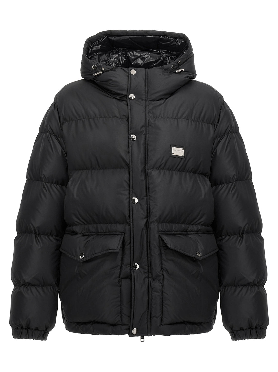 Dolce & Gabbana Logo Plate Down Jacket Puffer Jackets - Black | 9b5619e048df2885e01dc5192b9f8410d86b0399
