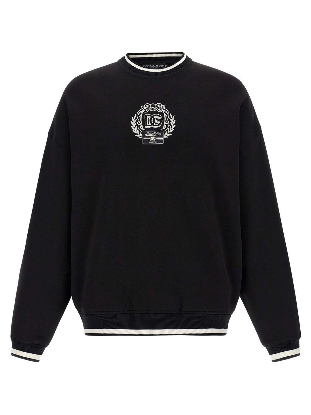Dolce & Gabbana Logo Embroidery Sweatshirt - White/Black | c1617a1207b00b4ae92720d14749737728474574