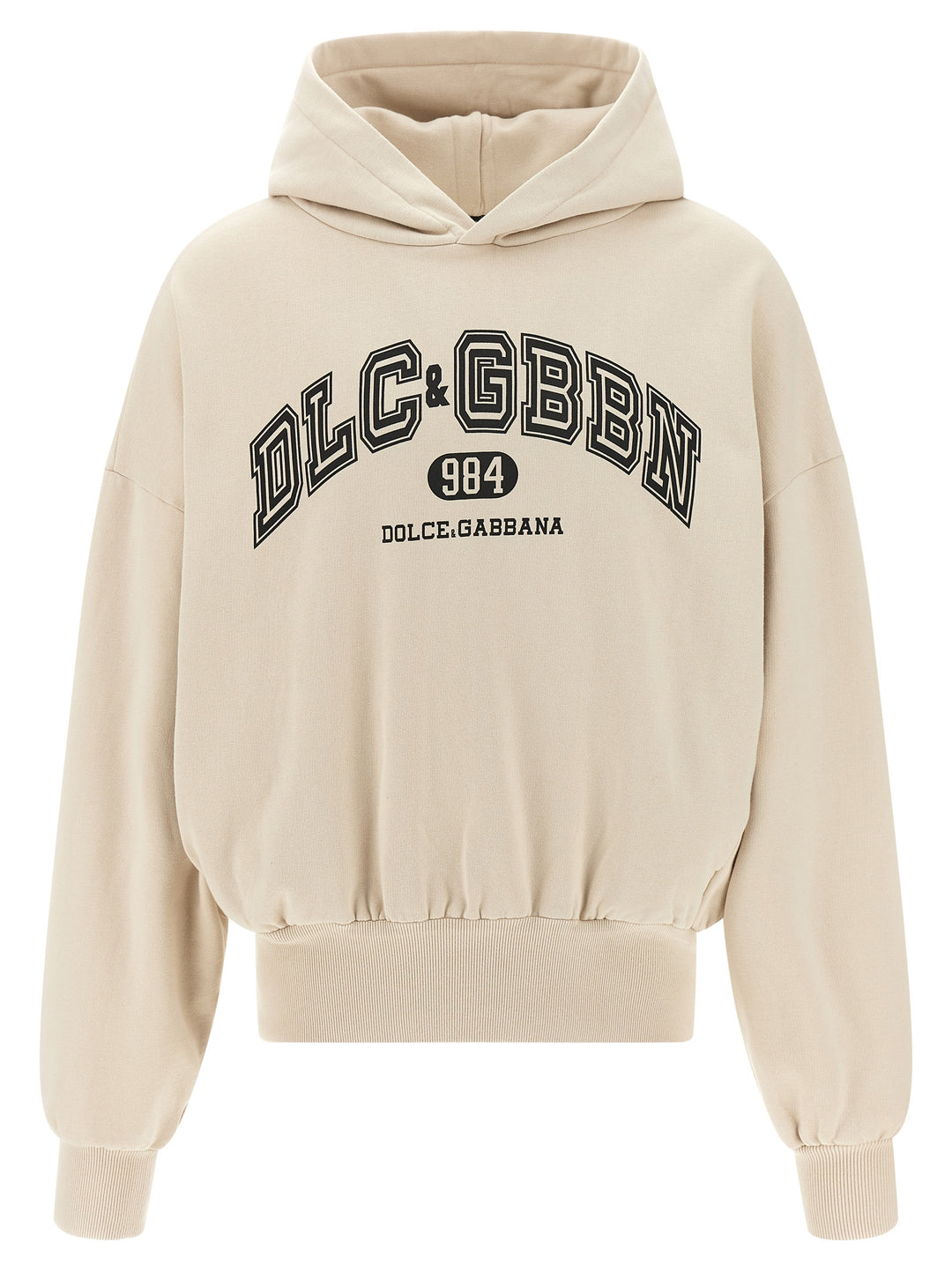 Dolce & Gabbana Logo Print Hoodie Sweatshirt - Beige | 97a68f78d90133574803ba30170e0e37c8da0766