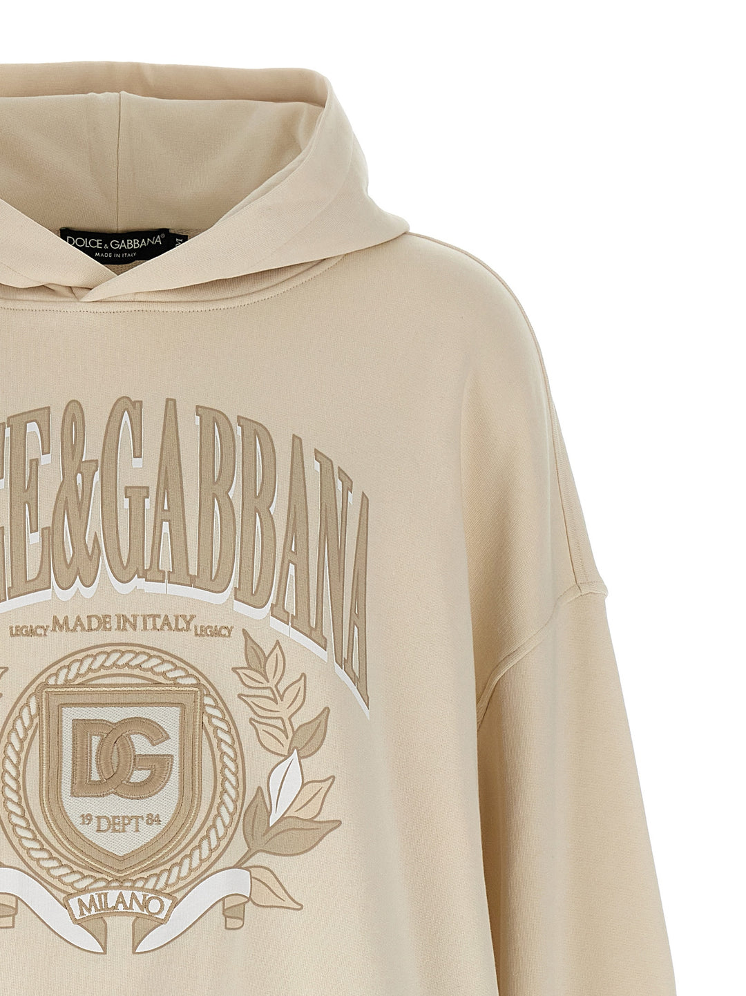 Dolce & Gabbana Embroidered Hoodie Sweatshirt - Beige | 5fd026e4de3b3caee0b15efe0565ab59afc078df