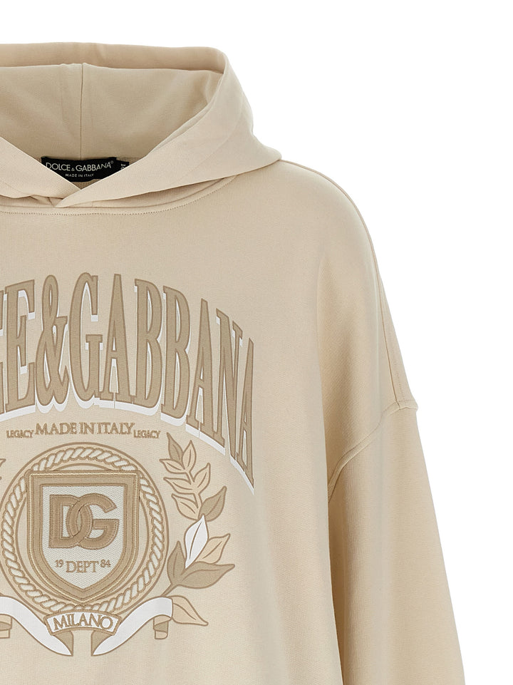 Dolce & Gabbana Embroidered Hoodie Sweatshirt - Beige | 5fd026e4de3b3caee0b15efe0565ab59afc078df