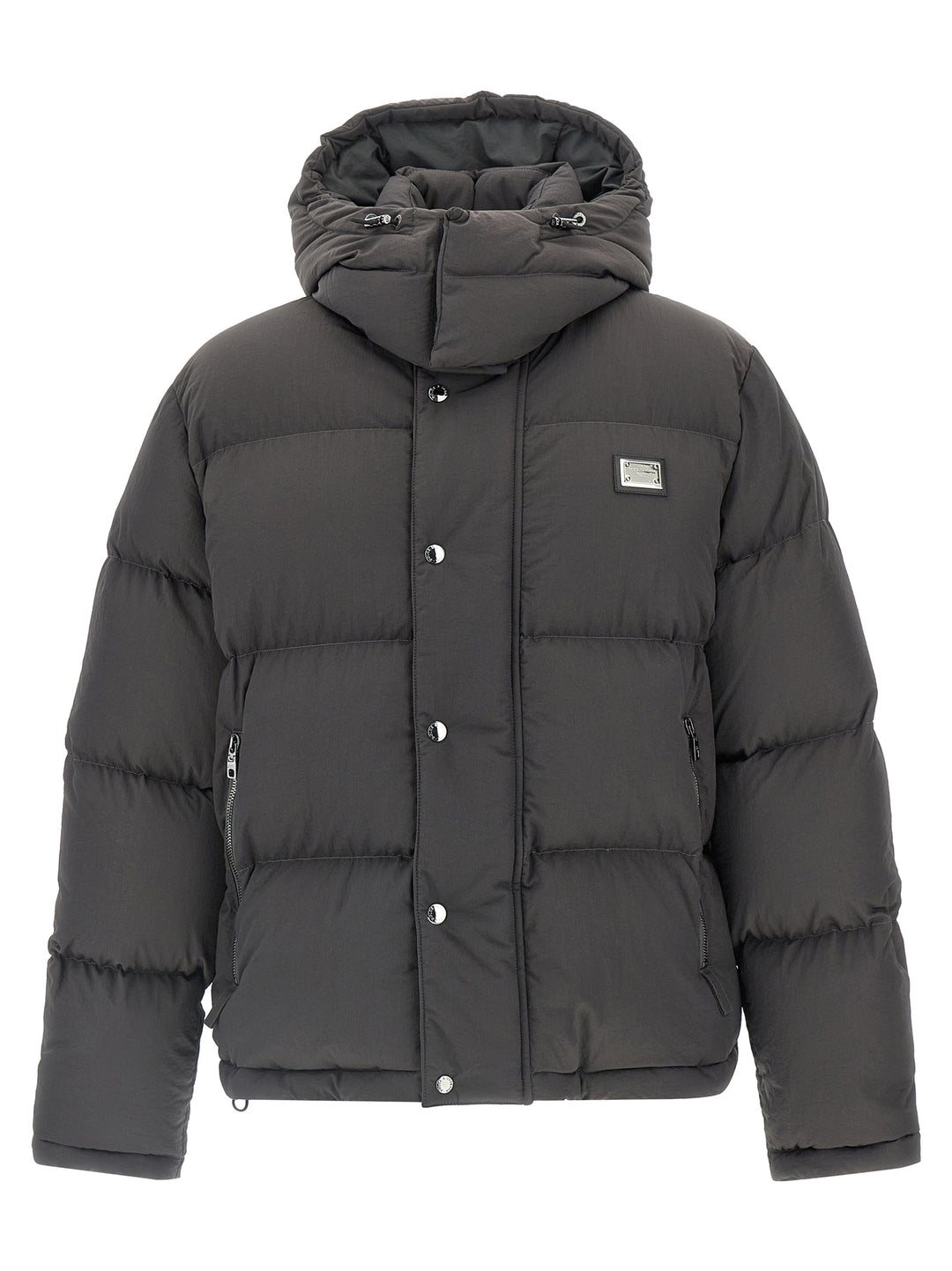 Dolce & Gabbana Logo Patch Down Jacket Puffer Jackets - Gray | 1377df3dab0c6c29ab3bc28e379a2020d5c16b88