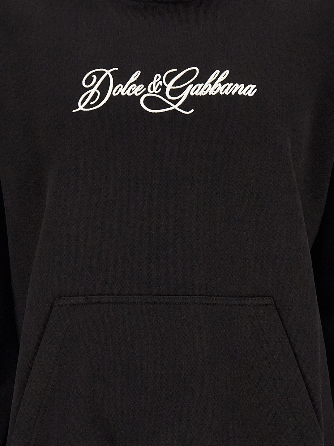 Dolce & Gabbana Logo Embroidery Hoodie Sweatshirt - Black | fc9d277121c0c354d259b56b45917576c6ccbba8