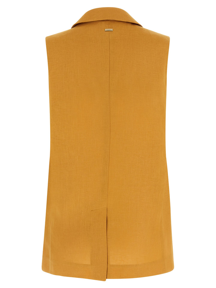 Herno Linen Vest Gilet - Yellow | 6b42f43c0c20b66cfa94ad9b6fef644336bd83d2