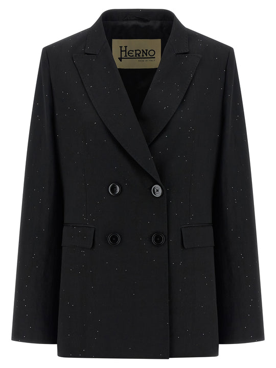 Micro Sequin Blazer Blazers Black