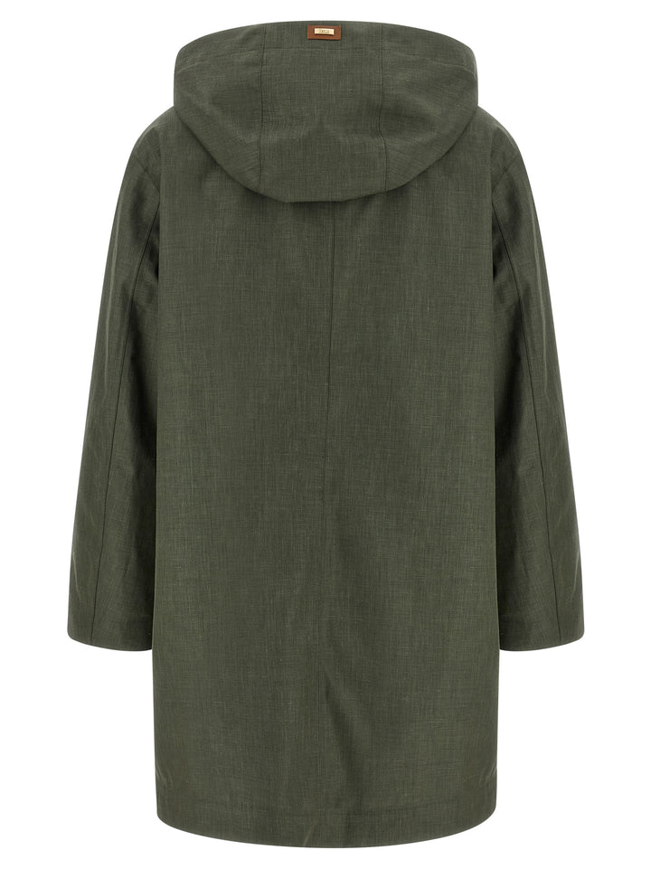 Herno Linen Raincoat Coats and Trench Coats - Green | efafa0230cf245c0e54539294d5f3da2a487c6a8