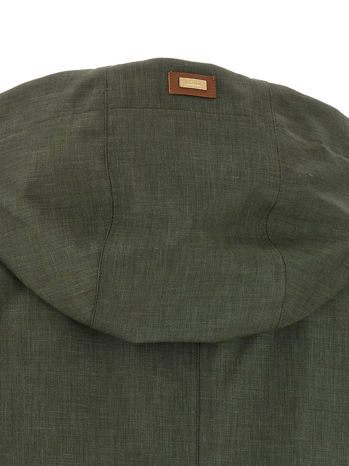Herno Linen Raincoat Coats and Trench Coats - Green | 1a1e403486e19e36ee73867ddf1b237b8368a497