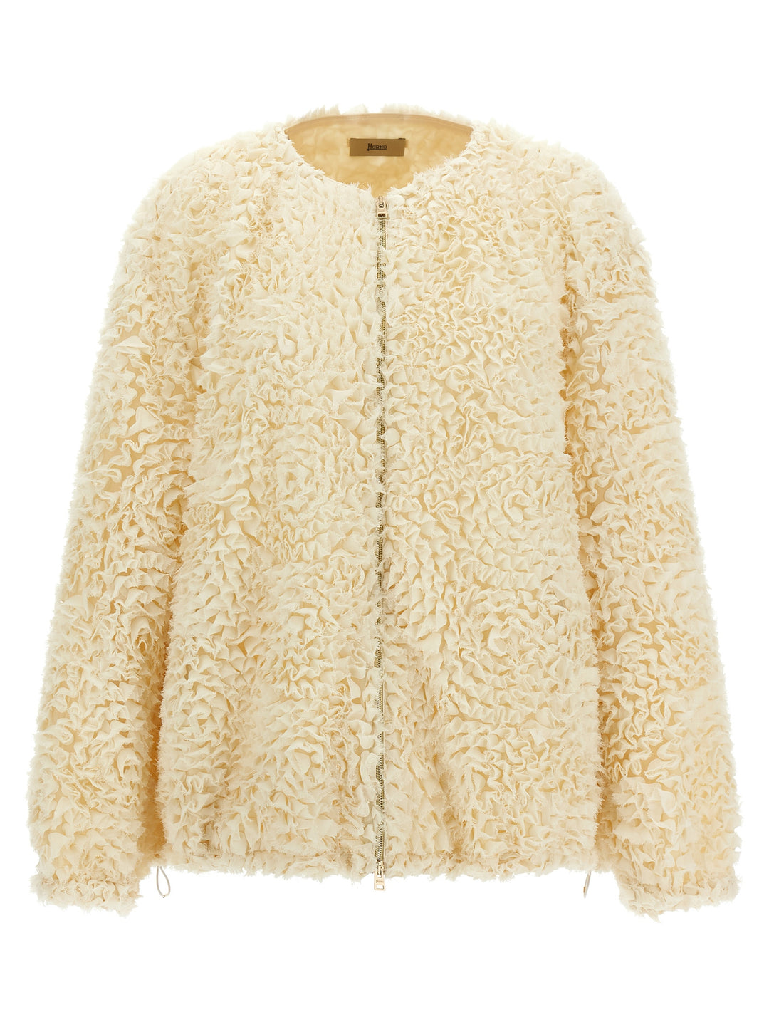 Herno Mini Ruffle Jacket Puffer Jackets - White | 2e1e3ea9dbf87d5bbe691b0e126a050caccb4769