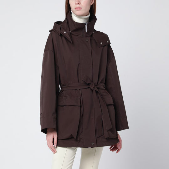 Short Laminar Coffee-Colored Parka