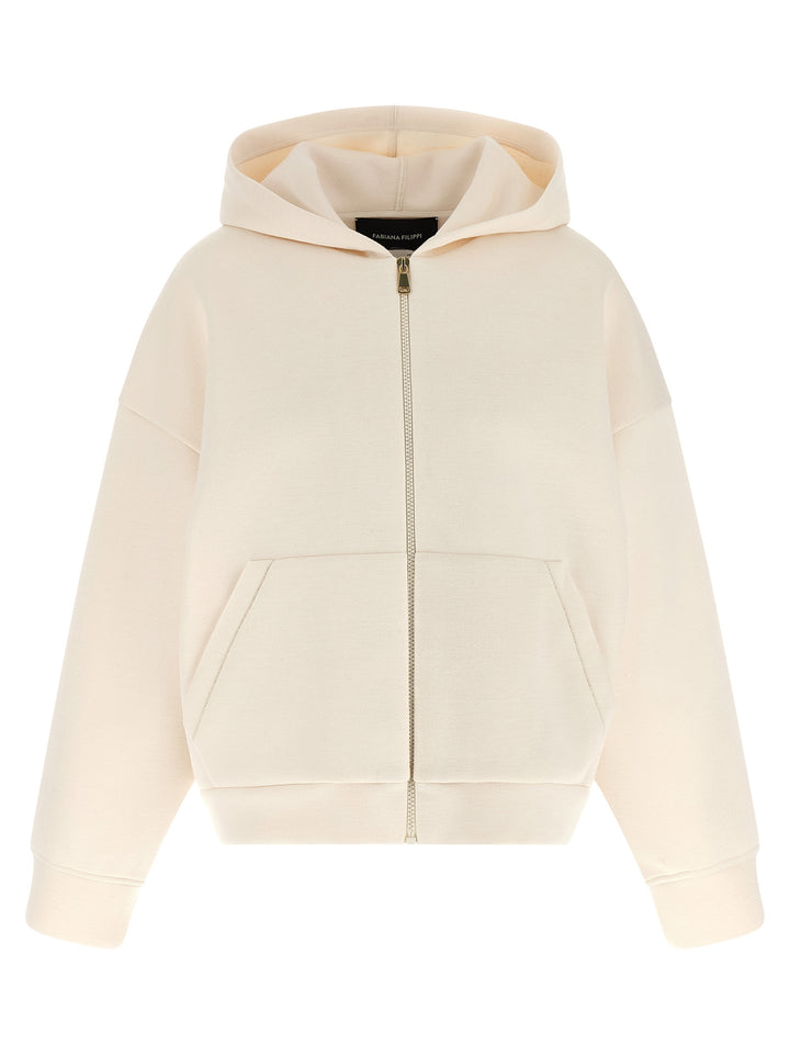 Fabiana Filippi Scuba Cashmere Hoodie Sweatshirt - Beige | d227730041a1b2048bf565b6c8e155b09f3ae862