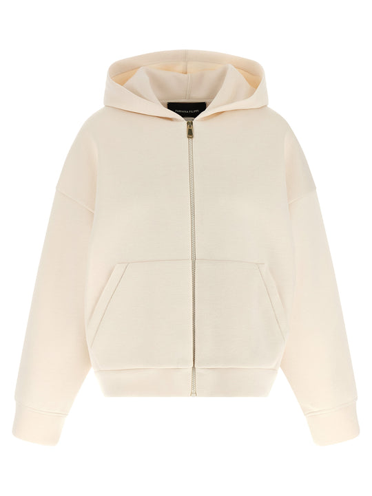 Scuba Cashmere Hoodie Sweatshirt Beige