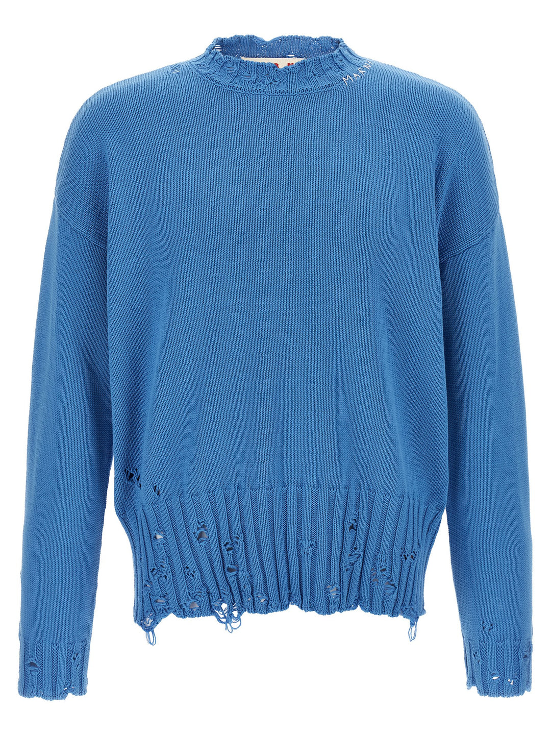 Marni Logo Embroidery Sweater Sweaters and Cardigans - Blue | e8930530a24c29f4738c0333140176f33ec7aaae