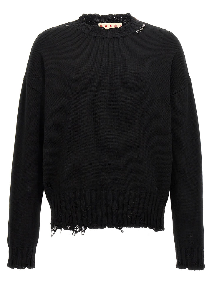 Marni Destroyed Effect Sweater Sweaters and Cardigans - Black | 5b0ed41b3749b0d6e2d100ff53fa99f109fe9685
