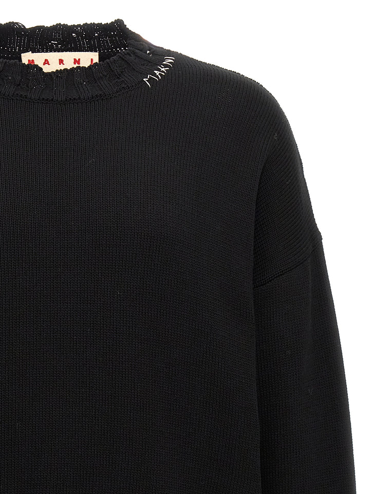 Marni Destroyed Effect Sweater Sweaters and Cardigans - Black | 87899c83ed1ff9728fa9cd1fd325b40d27499daf