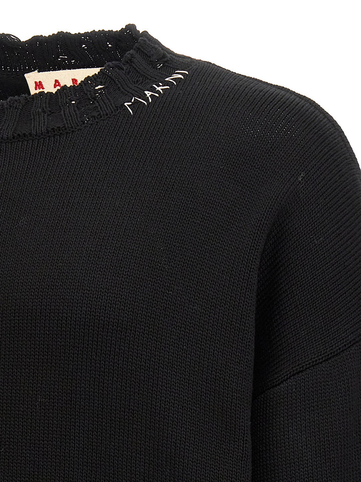 Marni Destroyed Effect Sweater Sweaters and Cardigans - Black | 153ed00693cd1a827b4d051b9c29a111e8e67142