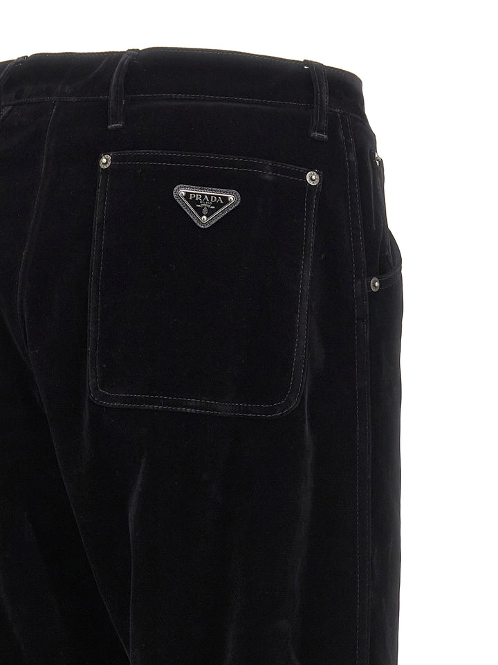 Prada Velvet Pants - Black | 69fa7bdba6f4ba1143ea6852f6f4a42c0f2bef5b