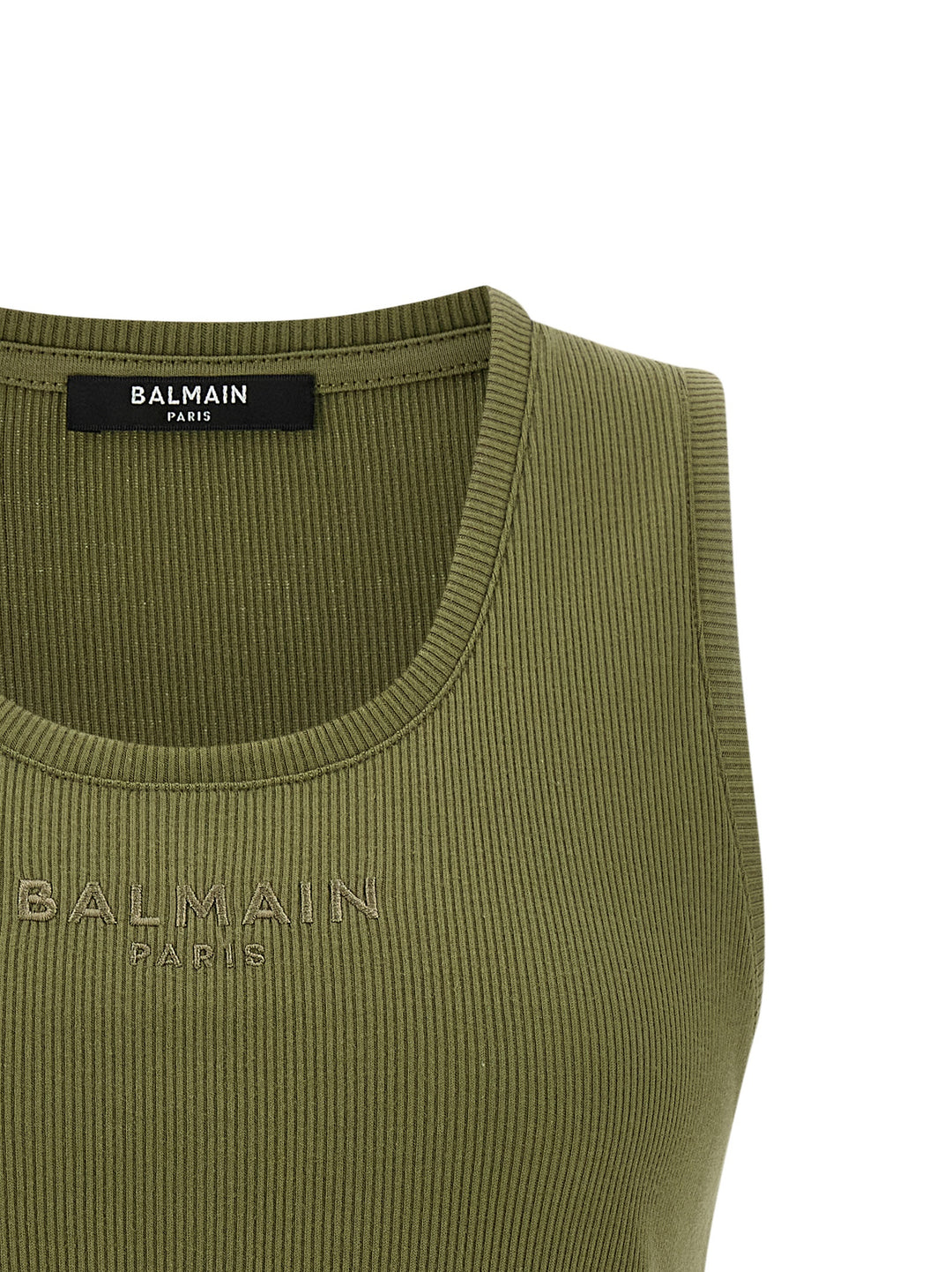 Balmain Logo Embroidery Tank Top Tops - Green | 7c025b3bbceea6c9fe56d104362db3d10b96f00d