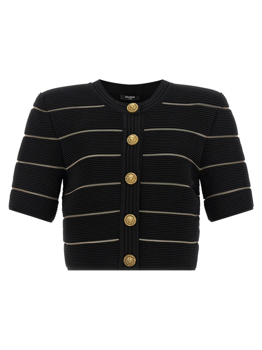 Cropped Cardigan Sweaters And Cardigans Black