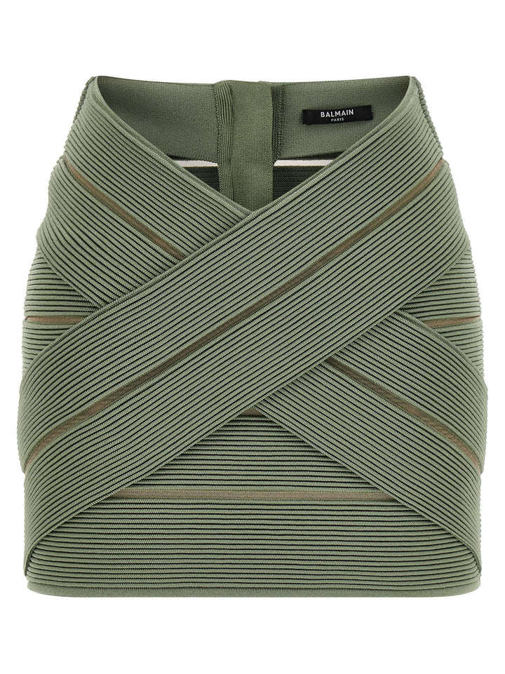 Balmain V-Shaped Waist Skirt Skirts - Green | 2689691a2fdd52138f8375c89c01a882e24f8ca9