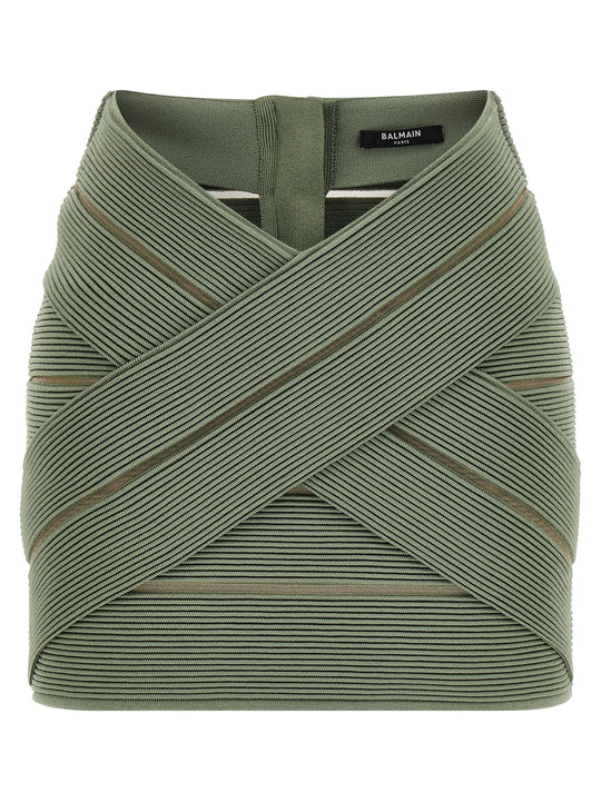 V-Shaped Waist Skirt Skirts Green