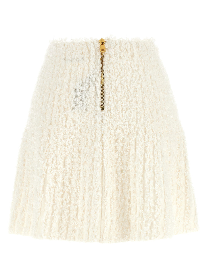 Balmain Plumetis Tweed Skirt Skirts - White | c871f2af35c7d9e27792c46a7374164f19c0836a