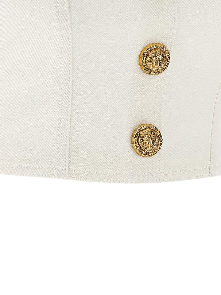 Balmain Button Top Tops - White | 3172c6b4dce350cdfedd039befe0c5e71e821e72